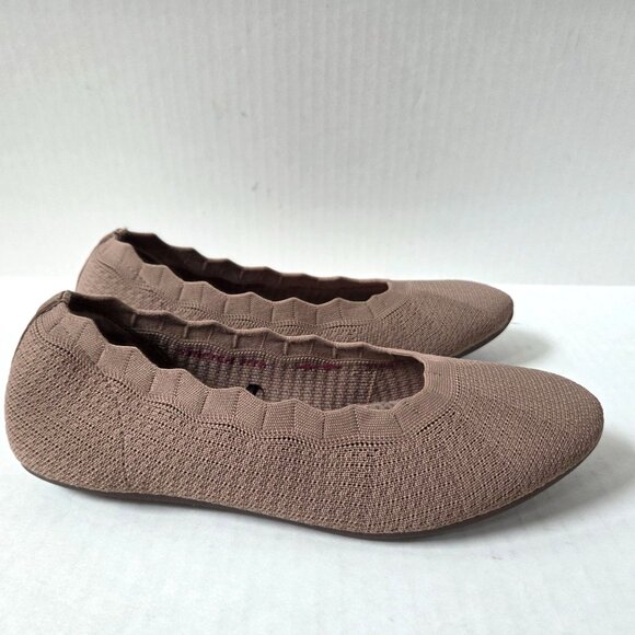 Skechers Shoes Womens 8 Cleo 2.0 Love Spell Mocha Slip On Knit Ballet Flats - Picture 5 of 8